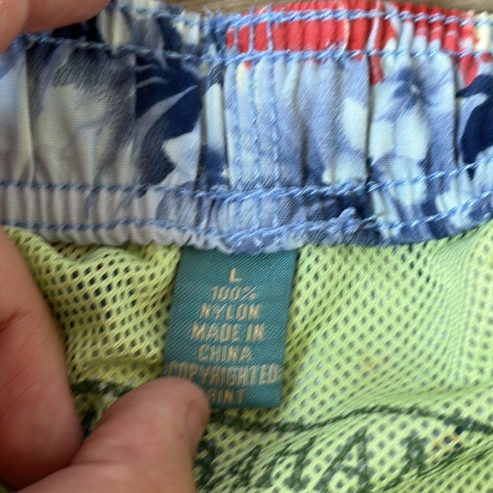 TOMMY BAHAMA RELAX BLUE HAWAIIAN GIRL SHORTS MENS LARGE - Picture 8 of 8